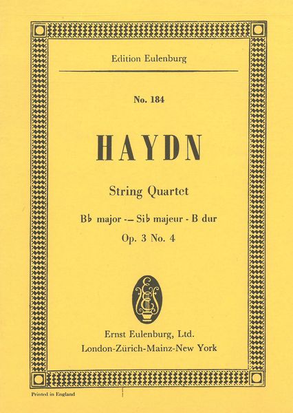 String Quartet In B-Flat Major, Op. 3/4 : Hob.III:16.