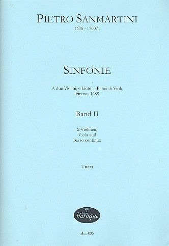 Sinfonie A Due Violine, E Liuto, E Basso Di Viola (Firenze 1688) : Band 2.