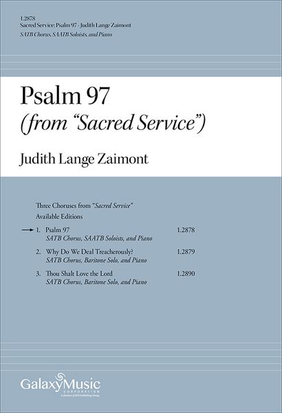 Sacred Service : Psalm 97 SATB - Piano Or Orchestra.