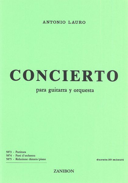 Concierto Para Guitarra Y Orchestra : Riduzione Per Chitarra E Pianoforte.