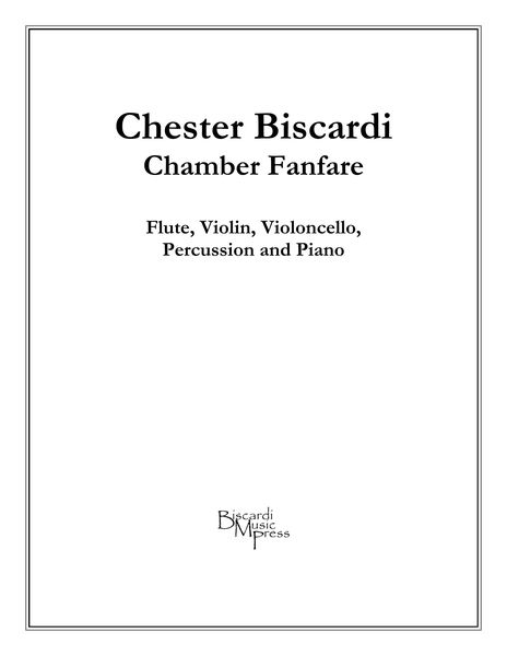 Theodore Front Musical Literature - Chamber Fanfare : For Flute, Horn,  Violin, Violoncello, Percussion And Piano (1999).