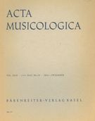 Acta Musicologica, Vol. XLIII, Fasc. III-IV.