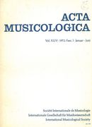 Acta Musicologica, Vol. XLIV, Fasc. I.