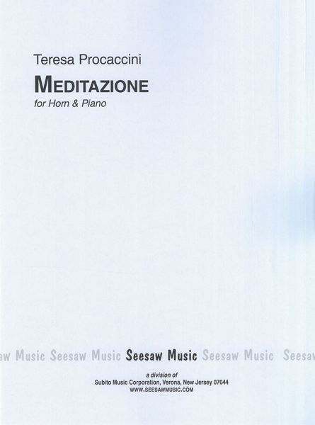Meditazione : For Horn And Piano.