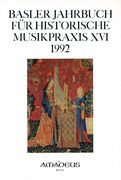 Basler Jahrbuch Für Historische Musikpraxis XVI, 1992.