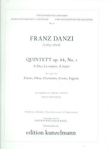 Quintet Op. 68, No. 1 : For Flute, Oboe, Clarinet, Horn and Bassoon.