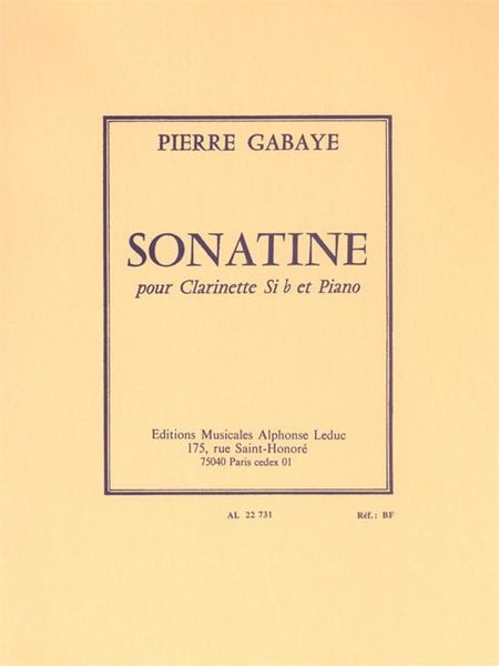 Sonatine : Pour Clarinet (Si) Et Piano.