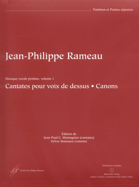 Musique Vocale Profane, Vol. 1 : Cantates Pour Voix De Dessues - Canons.
