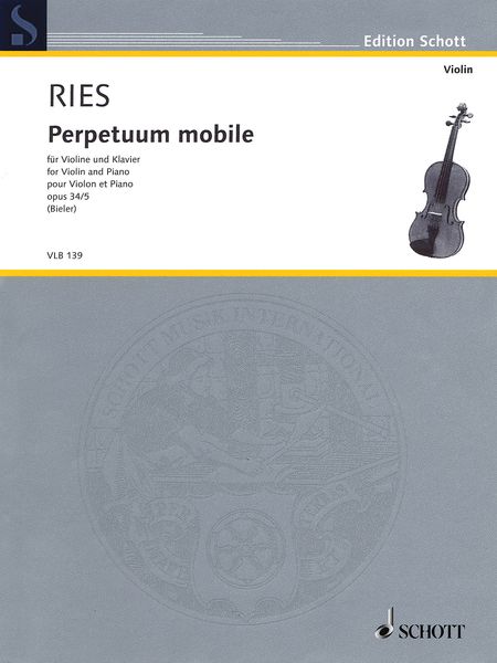 Perpetuum Mobile, Op. 34/5 : Für Violine und Klavier / edited by Ida Bieler.