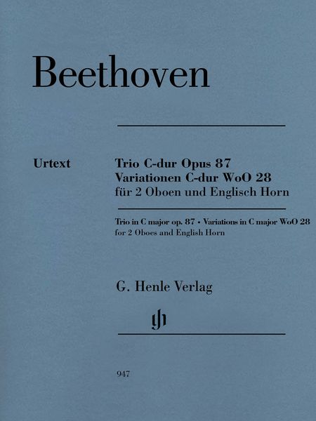 Trio C-Dur, Op. 87 and Variationen C-Dur, WoO 28 : Für 2 Oboen und Englisch Horn / ed. Egon Voss.