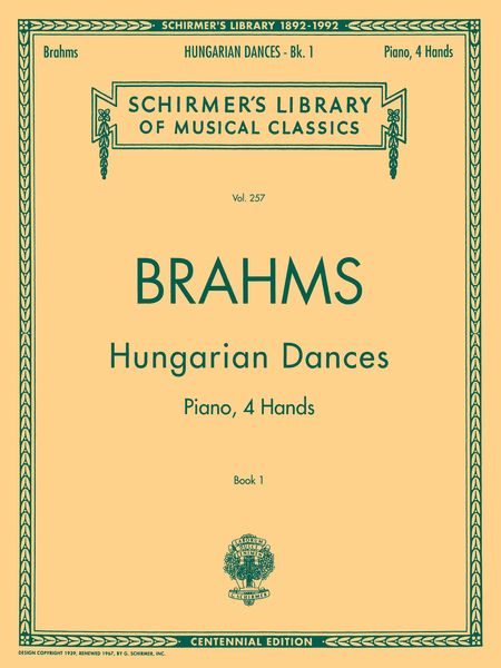 Hungarian Dances, Vol. I : For Piano, Four Hands / edited by William Scharfenberg.