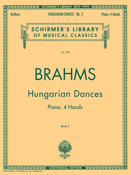 Hungarian Dances, Vol. II (Nos. 11-20) : For Piano, Four Hands / edited by William Scharfenberg.