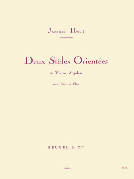 Deux Steles Orientees : Medium Voice and Flute.