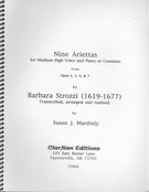 Nine Ariettas For Medium Voice and Piano Or Continuo From Op. 2, 3, 6 & 7 / Ed. Susan J. Mardinly.