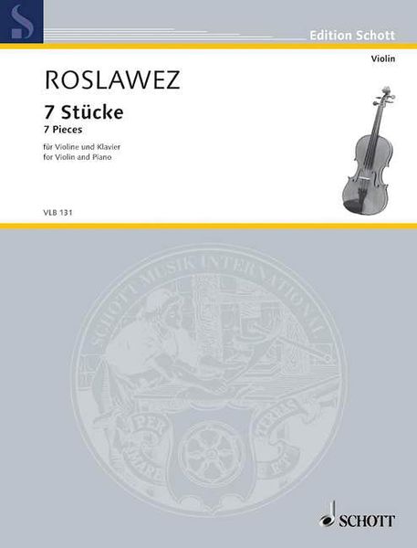 7 Stücke : Für Violine und Klavier (1929) / edited by Marina Lobanova.