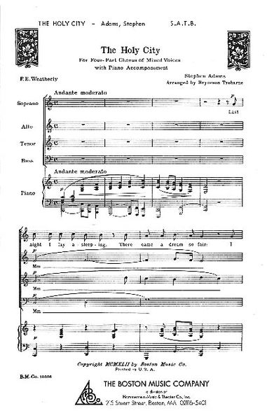 Holy City : For SATB Choir.