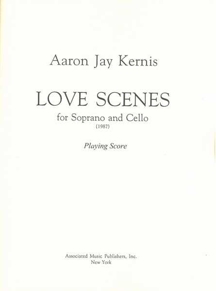 Love Scenes : For Soprano and Cello (1987).