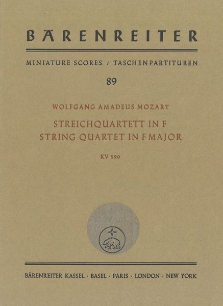 String Quartet In F Major, K. 590.