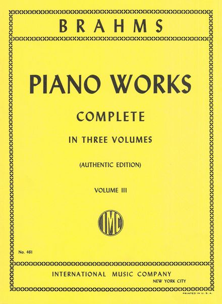 Complete Piano Works, Vol. III.