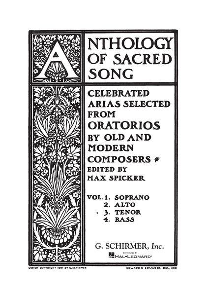 Anthology Of Sacred Song, Vol. 3 : Tenor.