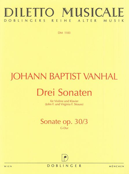 Three Sonatas For Violin and Piano : Sonata In G Major Op. 30/3.