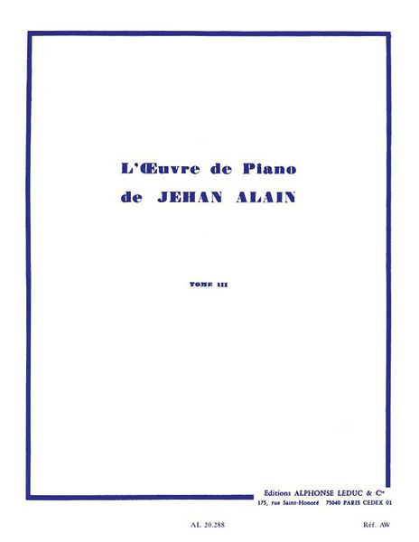 L' Oeuvre Pour Piano, Vol. 3.