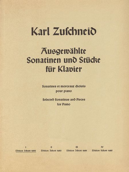 Ausgewählte Sonatinen und Stücke Für Klavier, Band 1.