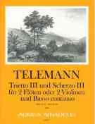 Trietto III und Scherzo III : Für 2 Flöten Oder 2 Violinen und Basso Continuo / ed. Winfried Michel.