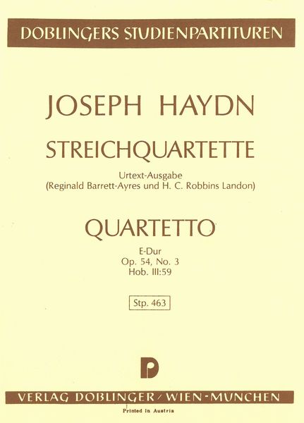 Quartetto E-Dur, Op. 54, No. 3, Hob. III:59.