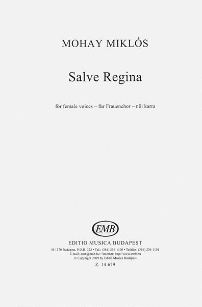 Salve Regina : For Female Voices.