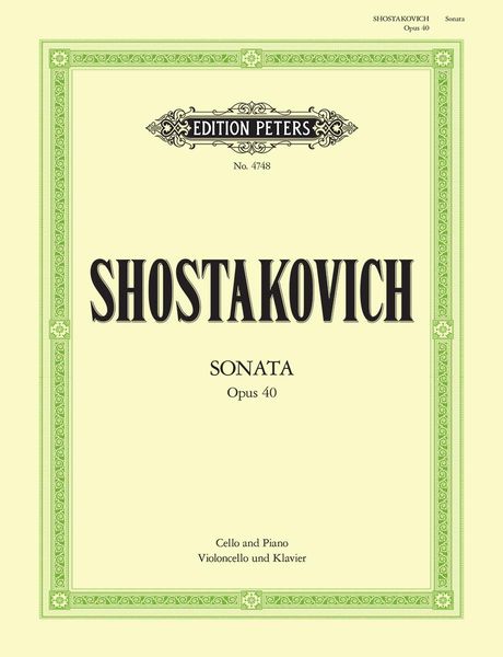 Sonata In D Minor, Op. 40 : Für Violoncello und Klavier.