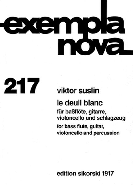 Deuil Blanc : For Bass Flute, Guitar, Violoncello and Percussion (1994).