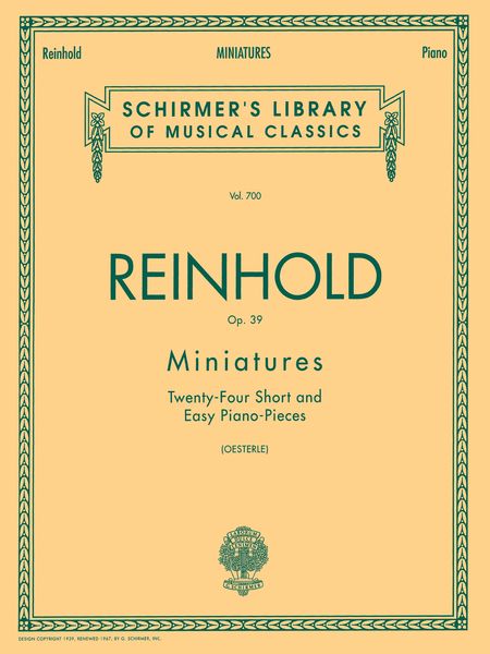 Miniatures, Op. 39 : For Piano Solo / edited by Louis Oesterle.