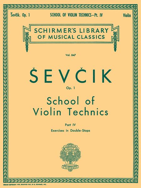 School Of Violin Technics, Op. 1 : Vol. 4.