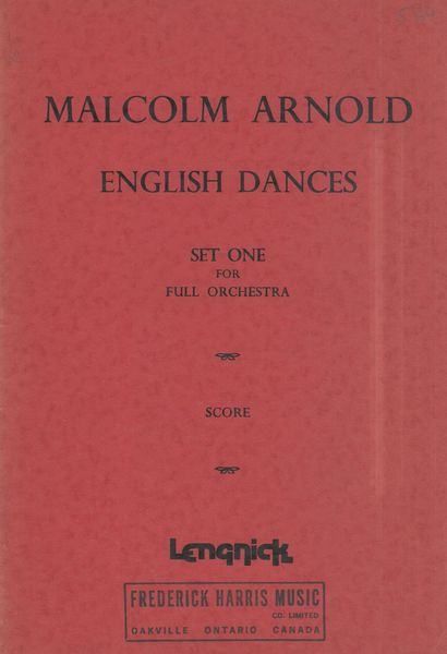 English Dances, Set I : For Full Orchestra.