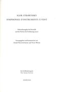 Symphonies d'Instruments A Vent : Faksimileaausgabe Des Particells und…/1998 Reissue.