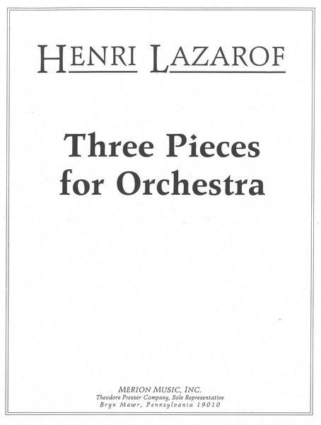 Three Pieces For Orchestra.