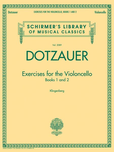 Exercises For The Violoncello, Books 1 and 2 / edited by Johannes Klingenberg.