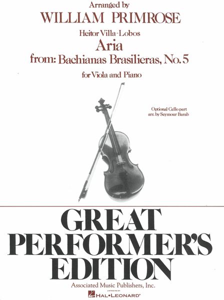 Aria (Cantilena) From Bachianas Brasilieras No. 5 : Viola & Piano / arr. by William Primrose.