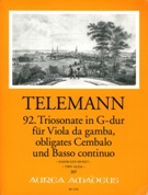 92. Triosonate In G-Dur : Für Viola Da Gamba, Obligates Cembalo und Basso Continuo, TWV 42:G6.