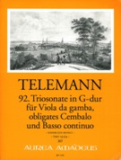 92. Triosonate In G-Dur : Für Viola Da Gamba, Obligates Cembalo und Basso Continuo, TWV 42:G6.