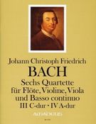 Sechs Quartette : Für Flöte, Violine, Viola und Basso Continuo - III C-Dur; IV A-Dur.