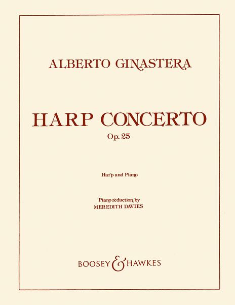 Harp Concerto, Op. 25 : For Harp & Orchestra - Piano reduction Only.