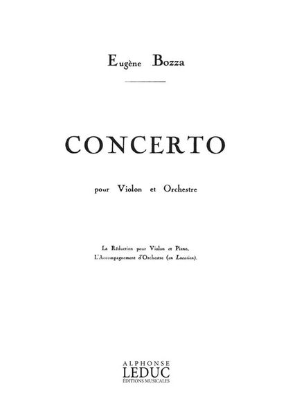 Concerto : Pour Violon Et Orchestre - Piano reduction.