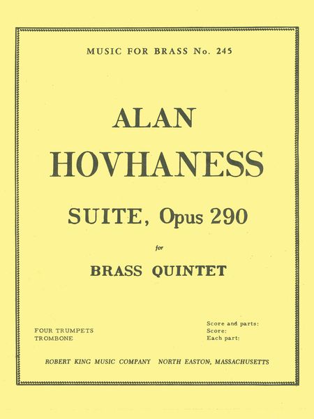 Suite, Op. 290 : For Brass Quintet.