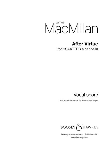 After Virtue : For SSAATTBB A Cappella (2006).