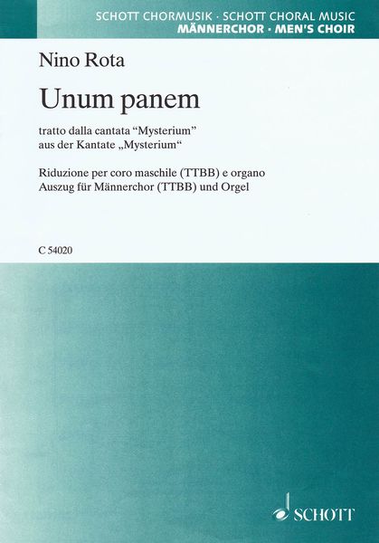 Unum Panem, Tratto Dalla Cantata Mysterium : Riduzione Per Coro Misto, Coro Di Bambino E Organo.