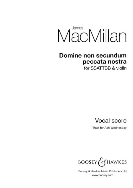 Domine Non Secundum Peccata Nostra : For Ssattbb and Violin.