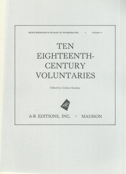 Ten Eighteenth-Century Voluntaries / edited by Gwilym Beechey.