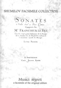Sonates : A Violon Seul Et Basse Continue - Livre Premier.